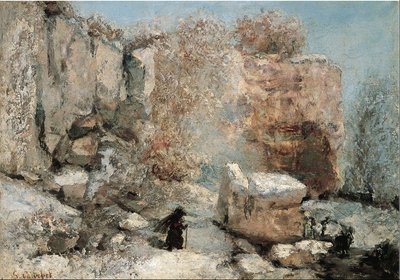 Snow Effect in a Quarry by Gustave Courbet